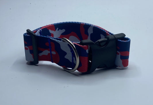 Patriotic Camo nylon Dog Collar (1.5" Wide)