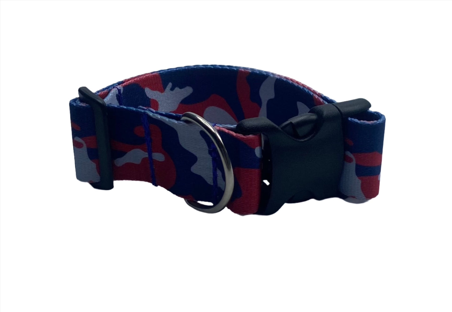 Patriotic Camo nylon Dog Collar (1.5" Wide)