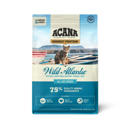Acana Highest Protein Wild Atlantic Dry Cat Food Mackerel, Herring & Hake, 4 lb Central Pet