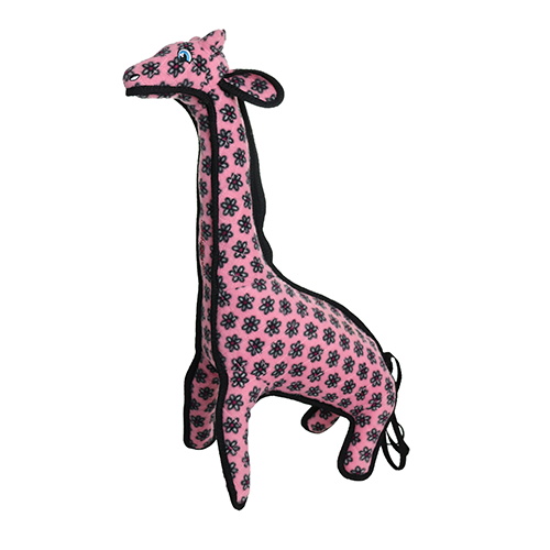Tuffy Zoo Giraffe Pink Dog Toy