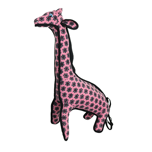 Tuffy Zoo Giraffe Pink Dog Toy.