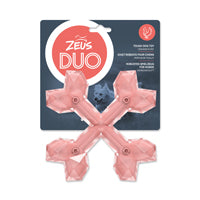 Zeus Duo Cross Bones (6in) Coral Chicken Dog Toy