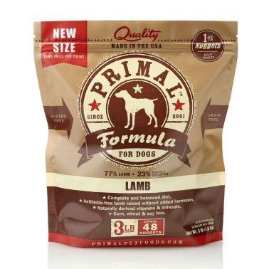 Primal Nuggets Frozen Dog Food  - Lamb Formula.