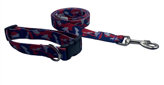 Patriotic Camo Nylon Collars or Leads (5/8" wide).