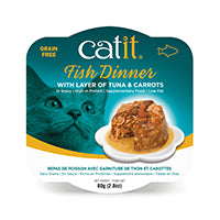 Catit Fish Cat Food  Dinner with Tuna & Carrots - 80 g (2.8 oz)