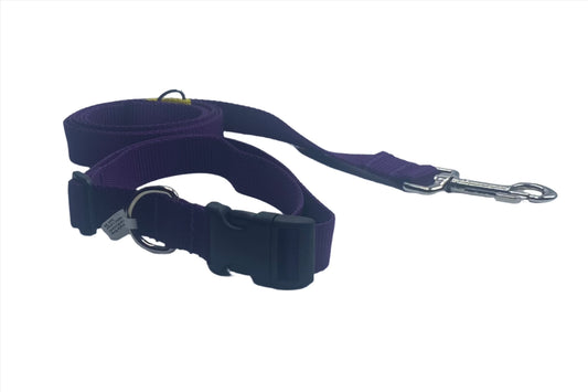 Basic Purple Dog Collars and Leads (1" wide).