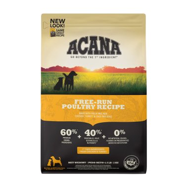 Acana® Free-Run Poultry Formula with Fresh Free-Run Chicken, Turkey & Cage-Free Eggs Dog Food 4.5 Lbs