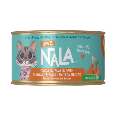 Love, Nala Chicken Flaked with Sweet Potato & Carrot Recipe in Broth Adult Cat Food