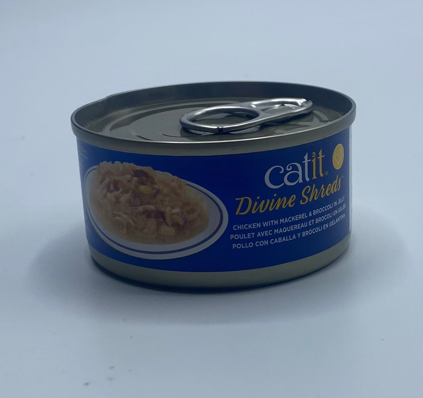 Catit Divine Cat food Shreds - Chicken with Mackerel & Broccoli in Jelly -  85 g Cans