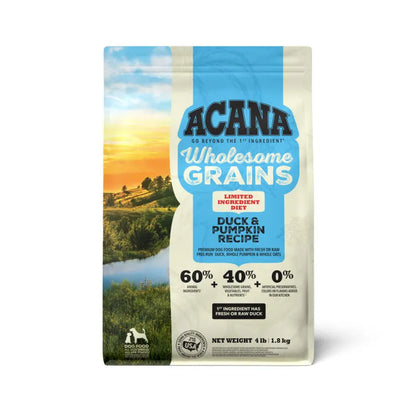 Acana Wholesome Grains - Duck & Pumpkin Dog Food 4 lb Central Pet