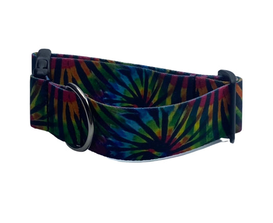 Tiger Stripe Tie Dye Nylon Dog Collar (1.5" Wide).