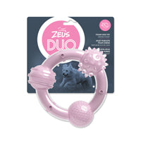 Zeus Duo Tri-Ring, (6in) Lilac, Coconut Dog Toy