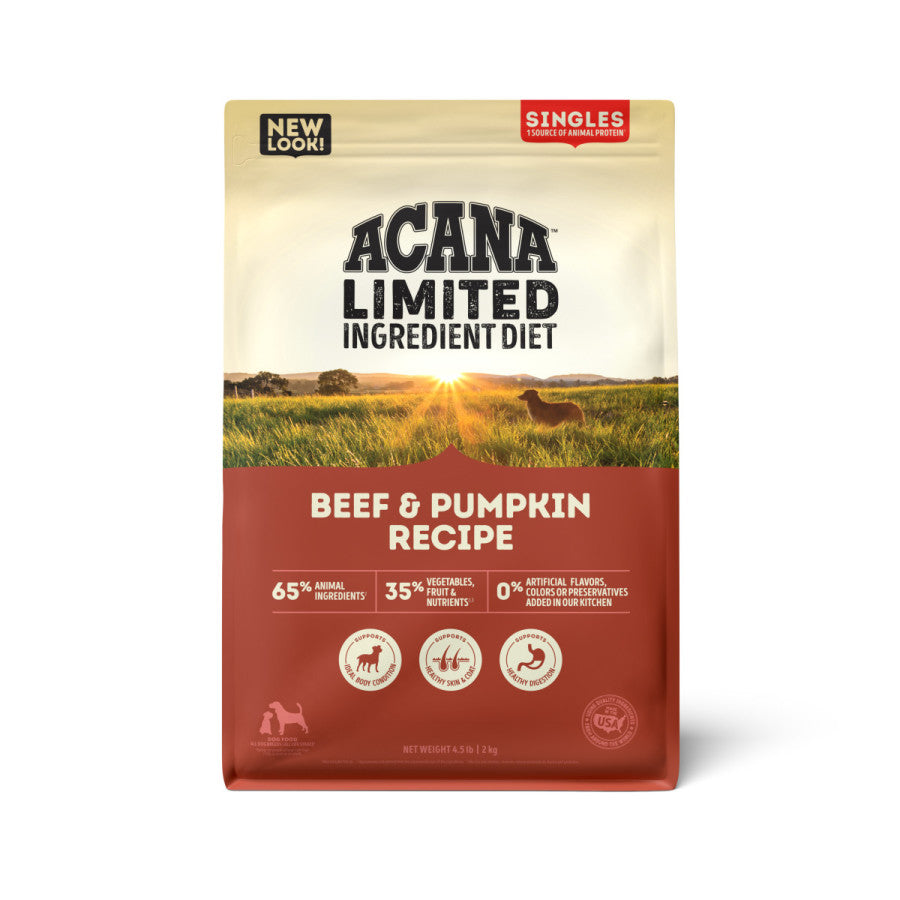 Acana Singles - Beef & Pumpkin Dog Food 4.5 lb