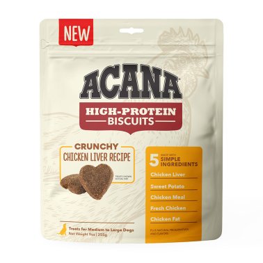 Acana® High-Protein Chicken Liver Recipe Crunchy Biscuits Dog Treat 9 Oz