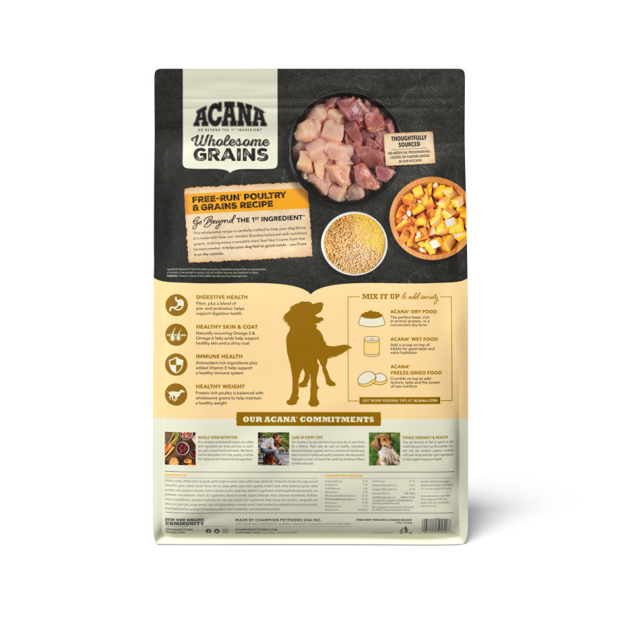 Acana Wholesome Grains -Free-Run Poultry Dog Food