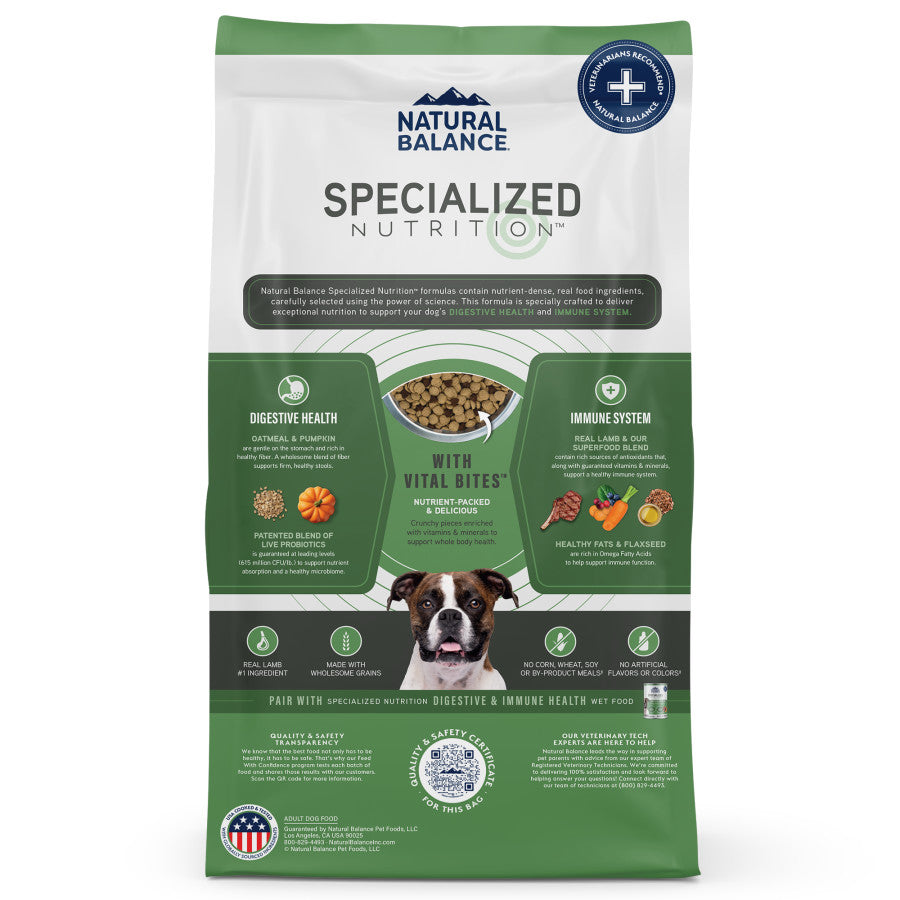 Natural Balance Pet Foods Specialized Digestive & Immune Dry Dog Food Lamb & Oatmeal, 1ea/3.5 lb