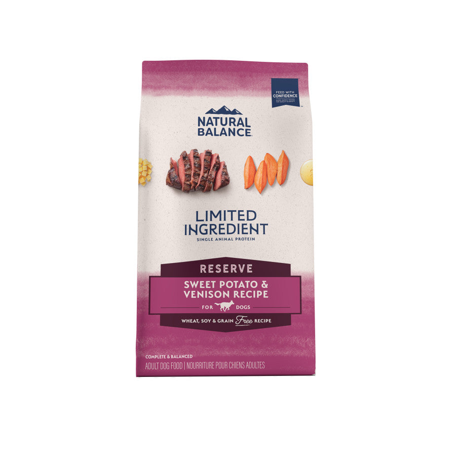 Natural Balance Sweet Potato & Venison Dry Dog Food.