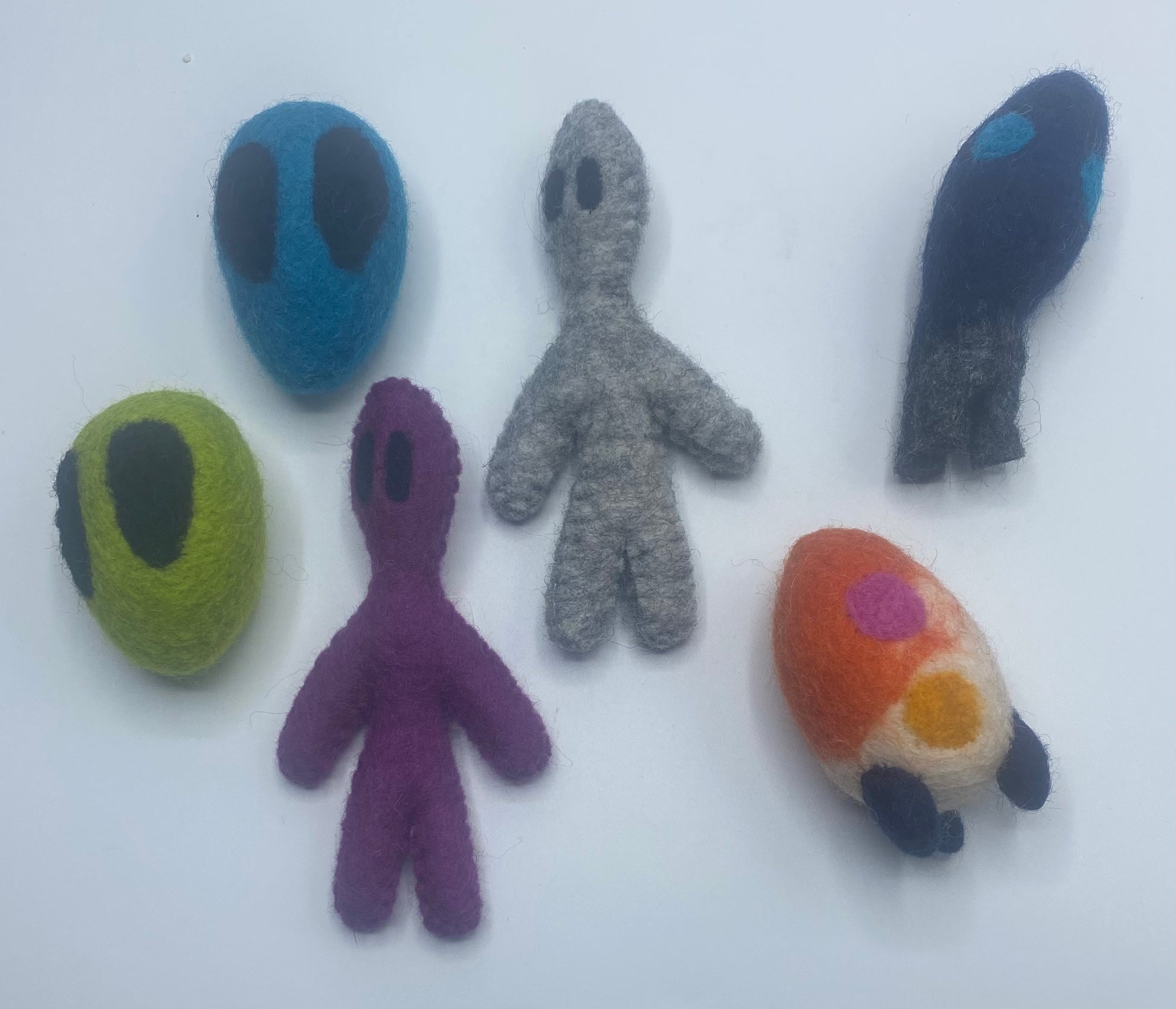 Felted Space Cat toy.