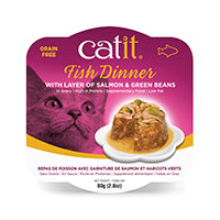 Catit Fish Cat food Dinner with Salmon & Green Beans - 80 g (2.8 oz)
