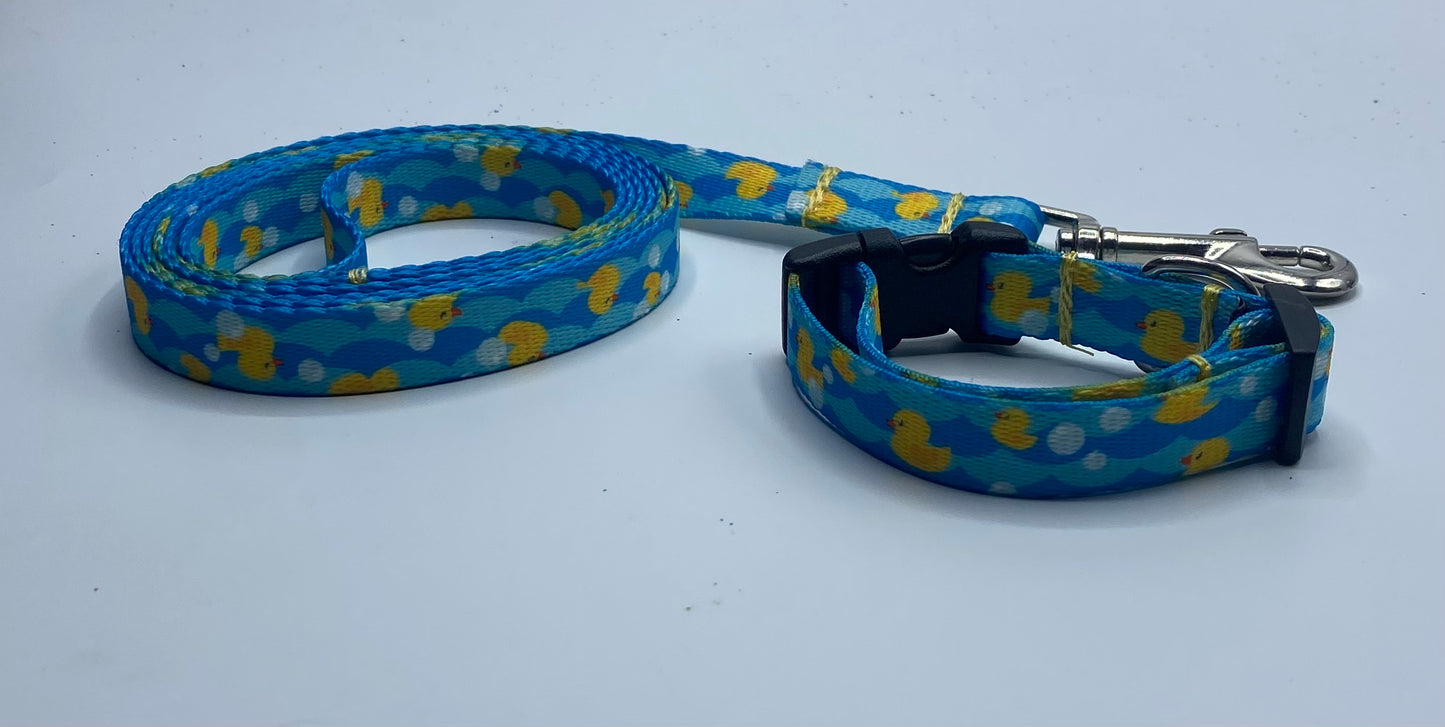Yellow Duck Nylon Collars or leads (1" Wide)