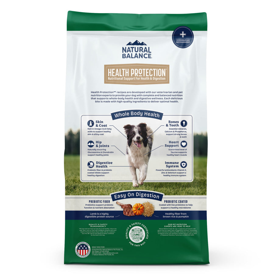 Natural Balance Pet Foods Health Protection Dry Dog Food Lamb, Rice & Pumpkin, 4 lb