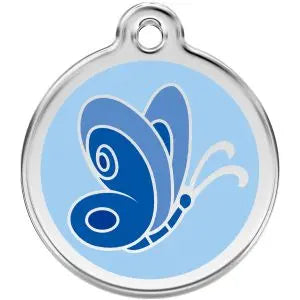 Blue Butterfly Pet ID Dog Tags.