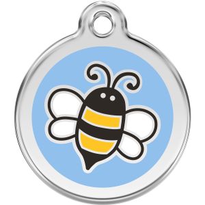 Bumble Bee Light Blue Pet ID Dog Tags.