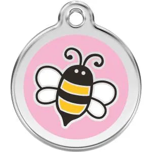 Bumble Bee Pink Pet ID Dog Tags.