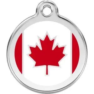 Canadian Flag Pet ID Dog Tags.
