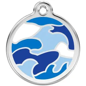 Camouflage Pet ID Dog Tags - Dark Blue.