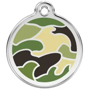 Camouflage Pet ID Dog Tags - Green.