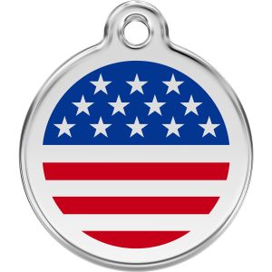 Stars & Stripes Pet ID Dog Tags USA Flag.