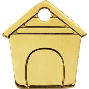 Brass Dog House Pet ID Dog Tags.