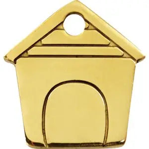 Brass Dog House Pet ID Dog Tags.