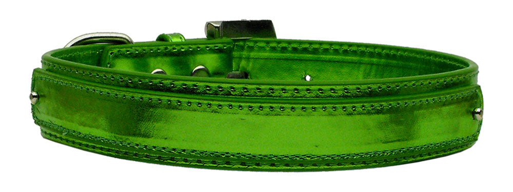 Green Metallic Two-Tier Dog Collar.