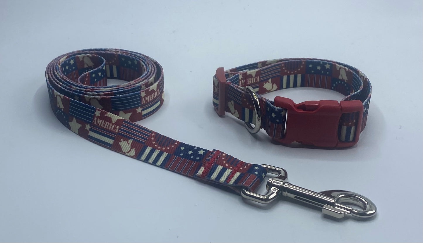 4th of July Collars or leads (1" Wide).