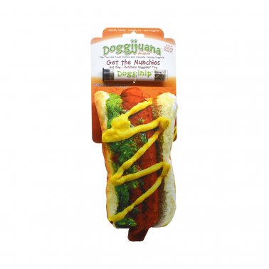 Doggijuana® Get the Munchies Hot Dog Refillable Dogginip® Dog Toy.