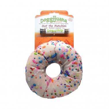 Doggijuana® Get the Munchies Donut Refillable Dogginip® Dog Toy.