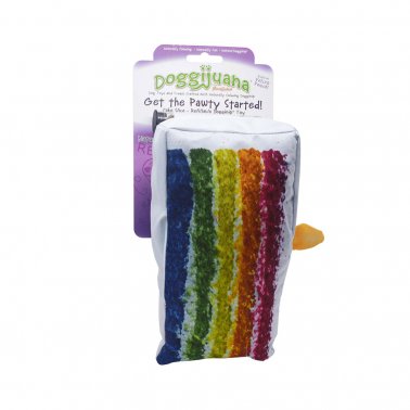 Doggijuana® Get the Pawty Started Cake Slice Refillable Dogginip® Dog Toy.