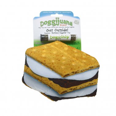 Doggijuana® Get Outside S'mores Refillable Dogginip® Dog Toy.