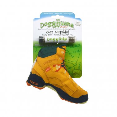 Doggijuana® Get Outside Hiking Boot Refillable Dogginip® Dog Toy.