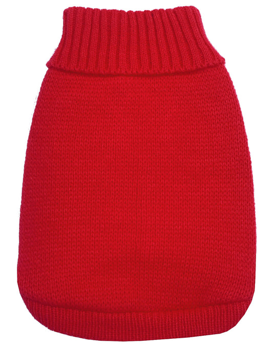 Red Knit Dog Sweater