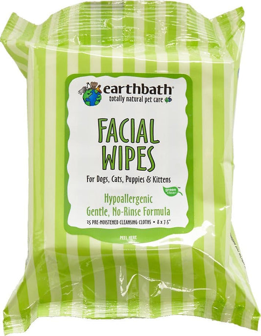 Earthbath Specialty Facial Wipes for Dogs & Cats, 25 count.