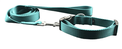 Basic Teal Dog Collars and Leads (1" Wide).