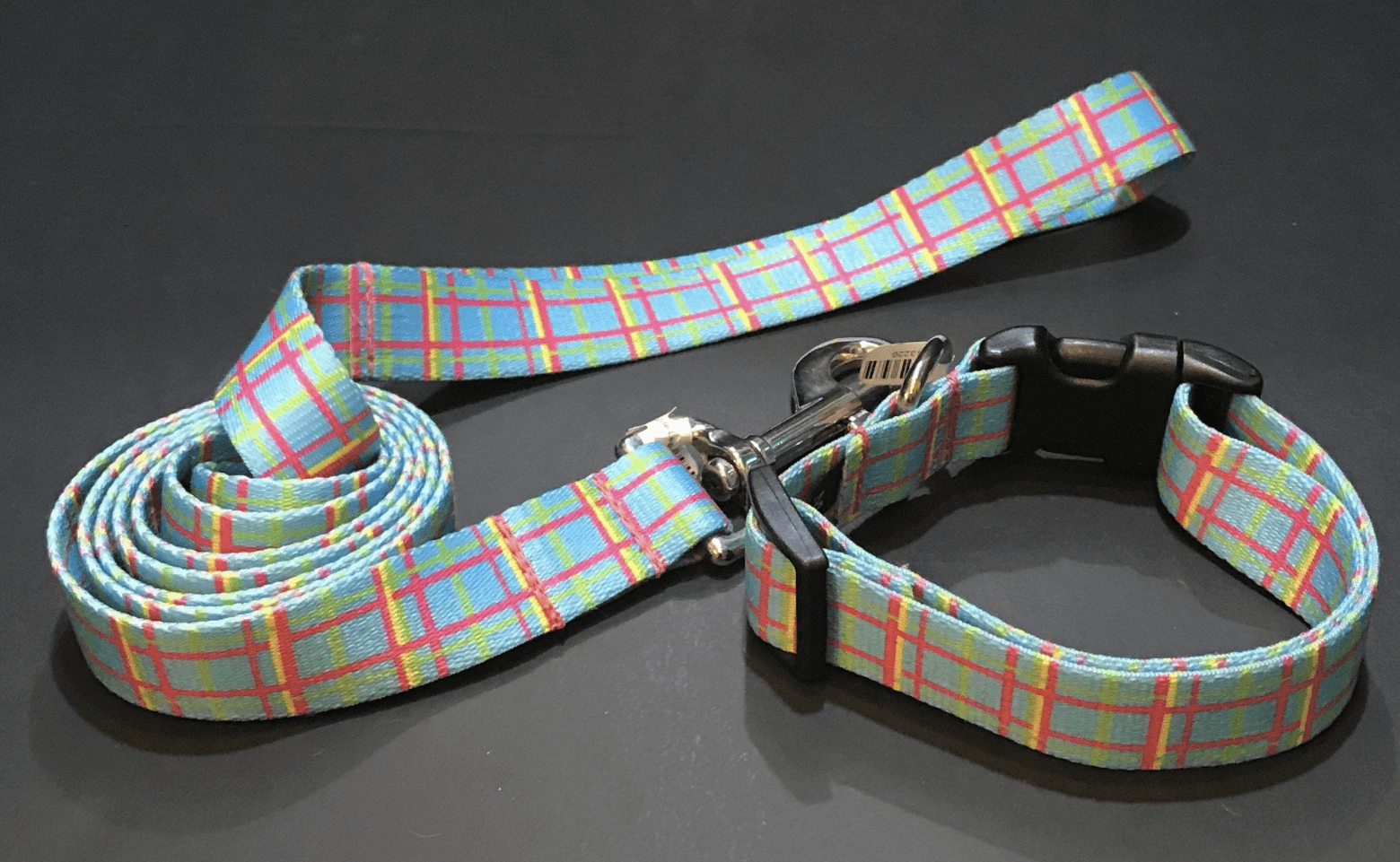 Blue Easter Basket Argyle Dog Collar or Lead (1" Wide).