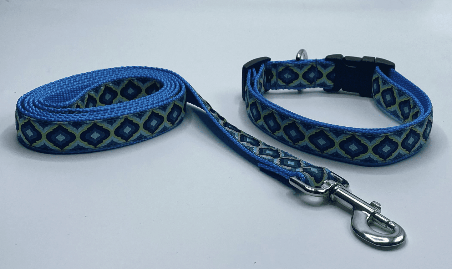 Blue Indigo Lantern Dog Collars or Leads (1" Wide).