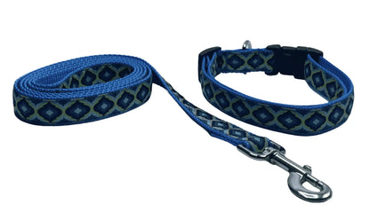 Blue Indigo Lantern Dog Collars or Leads (1" Wide).