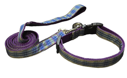 Blue Mainly Madras Dog Collars or Leads (1" Wide).