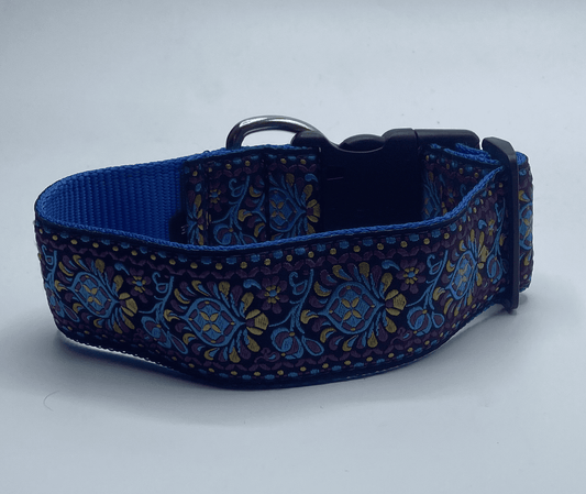 Blue Mood Ribbon Collar Dog Collar (1.5" Wide).