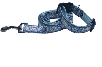 Blueberry Dream Puppy Paint Drops Dog Collars or Leads (1" Wide).